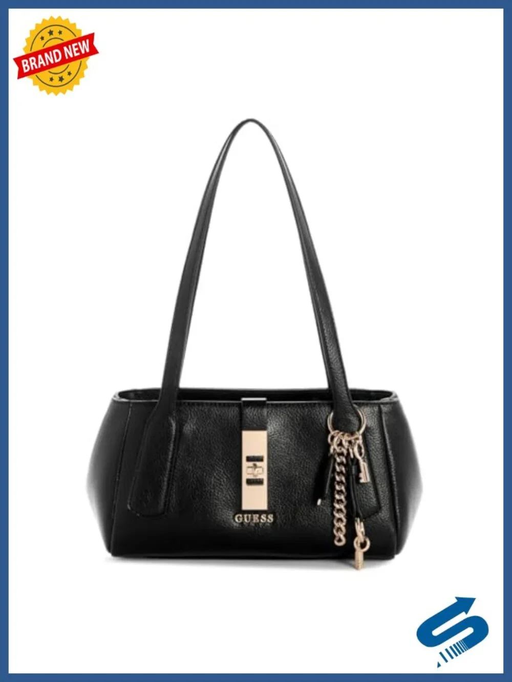 GUESS Brooke Shoulder Satchel - Zip & Slip Pocket, Removable Charm